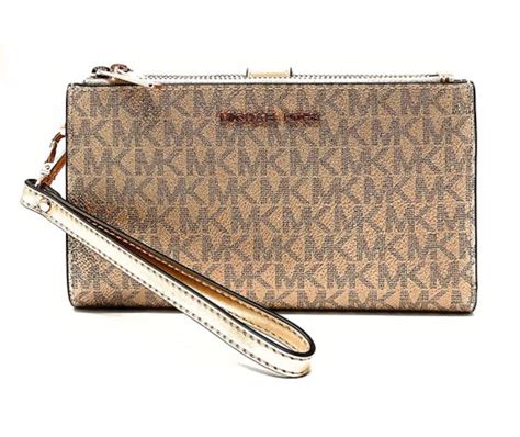 michael kors boxed metallic signature double zip wristlet|michael kors wristlet jet set.